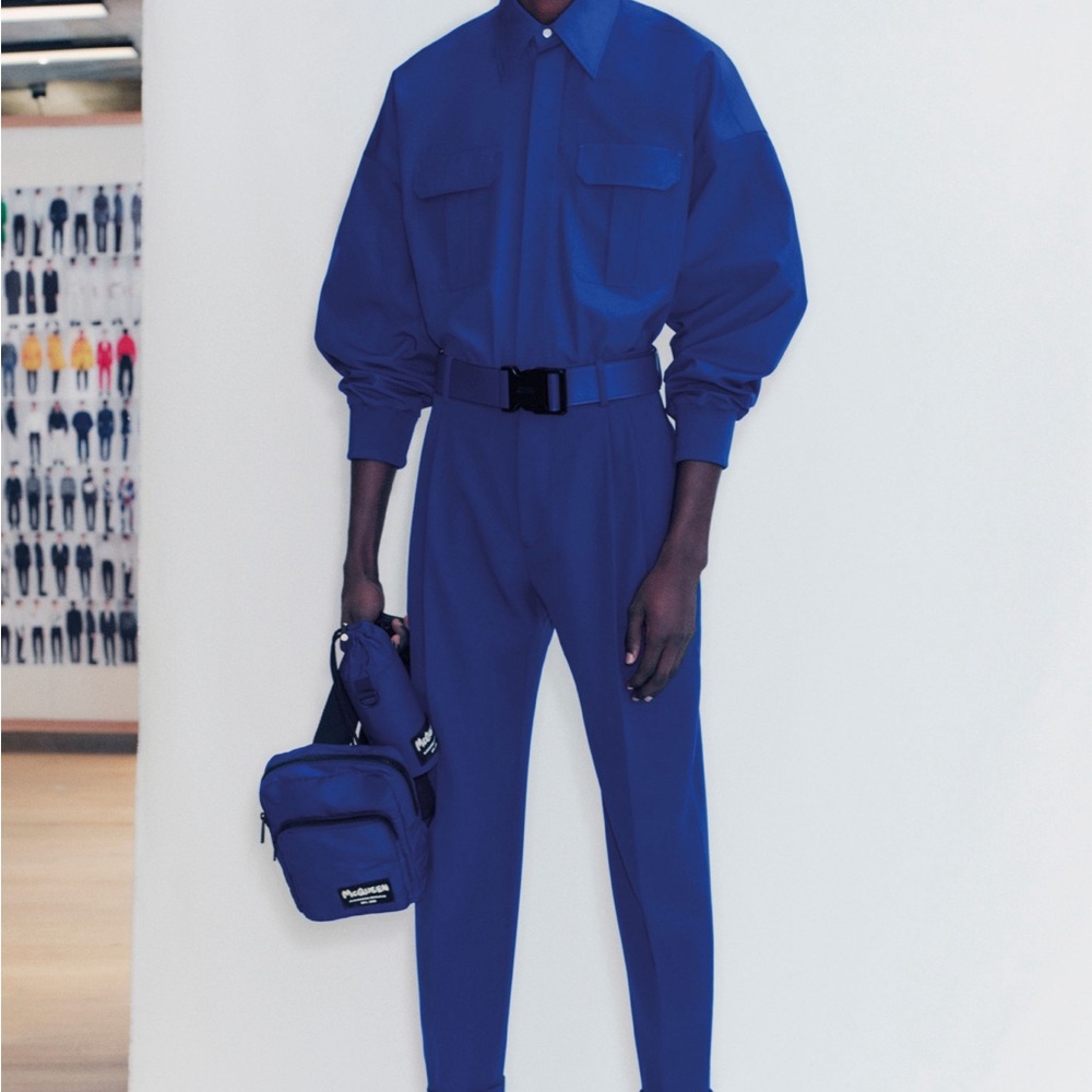 Alexander McQueen Men's Blue Button-Up Jacket